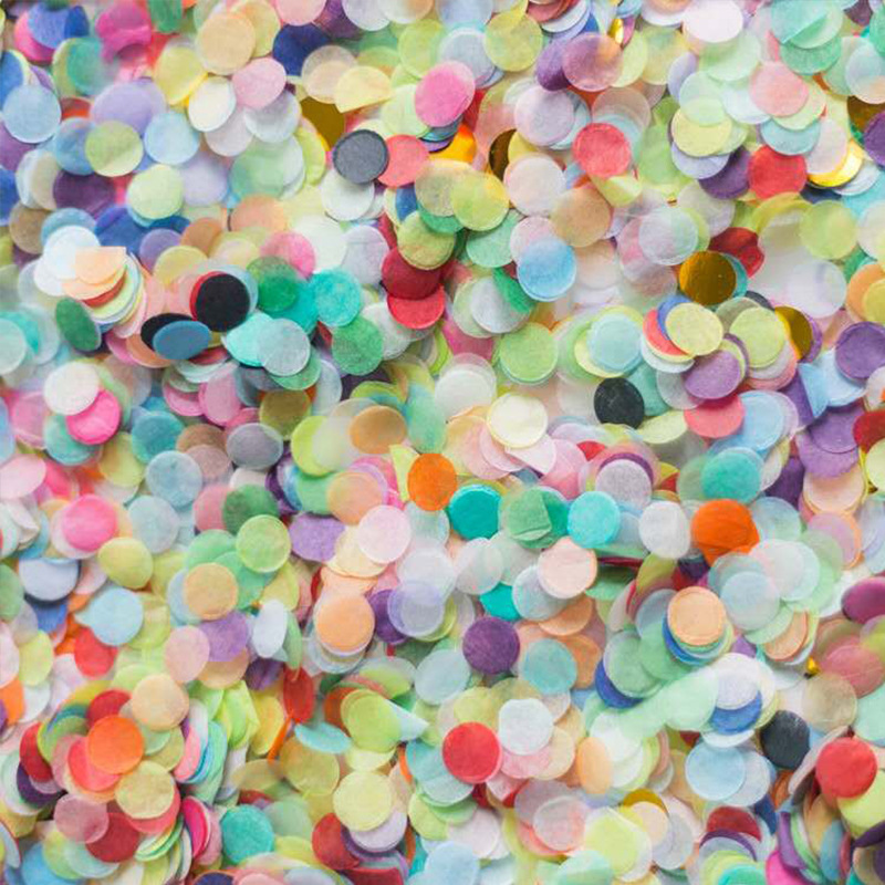 festival party table decoration round colorful round shape confetti
